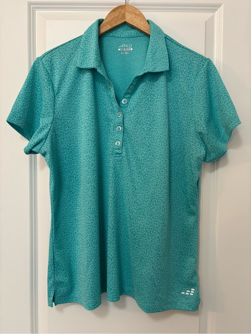 BCG Club Sports Teal Tennis Polo Top, Size XL
